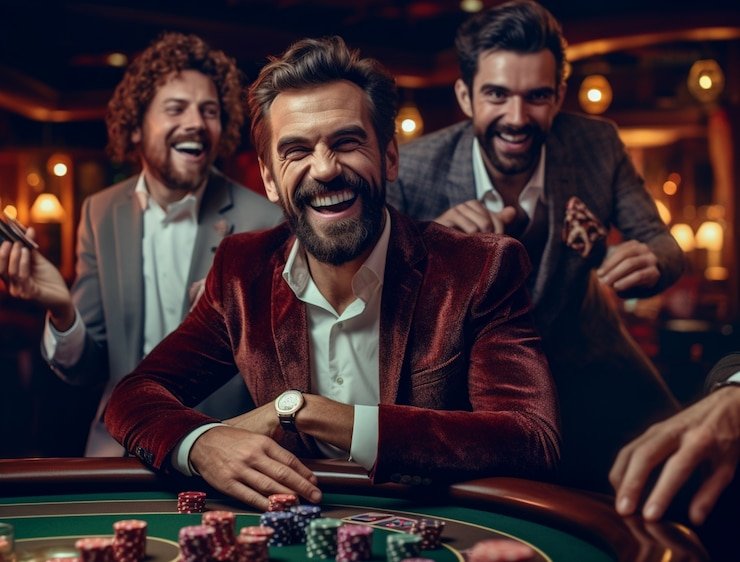 Close-up of baccarat table with cards, chips, and live dealer in Dream Gaming studio